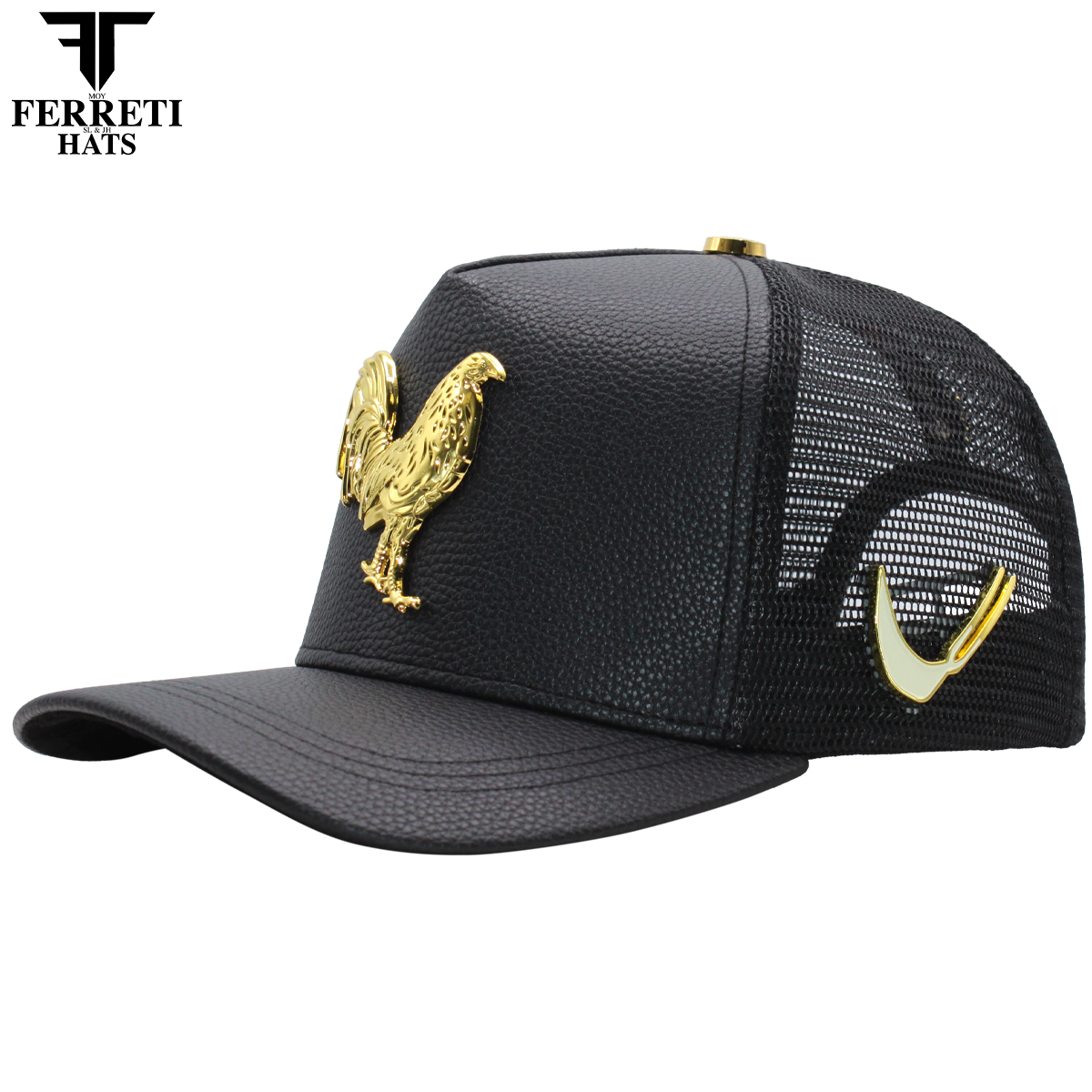FERRETI HATS PREMIUM FT192 Mr. Gallo Malla Negro Piel Sintetica