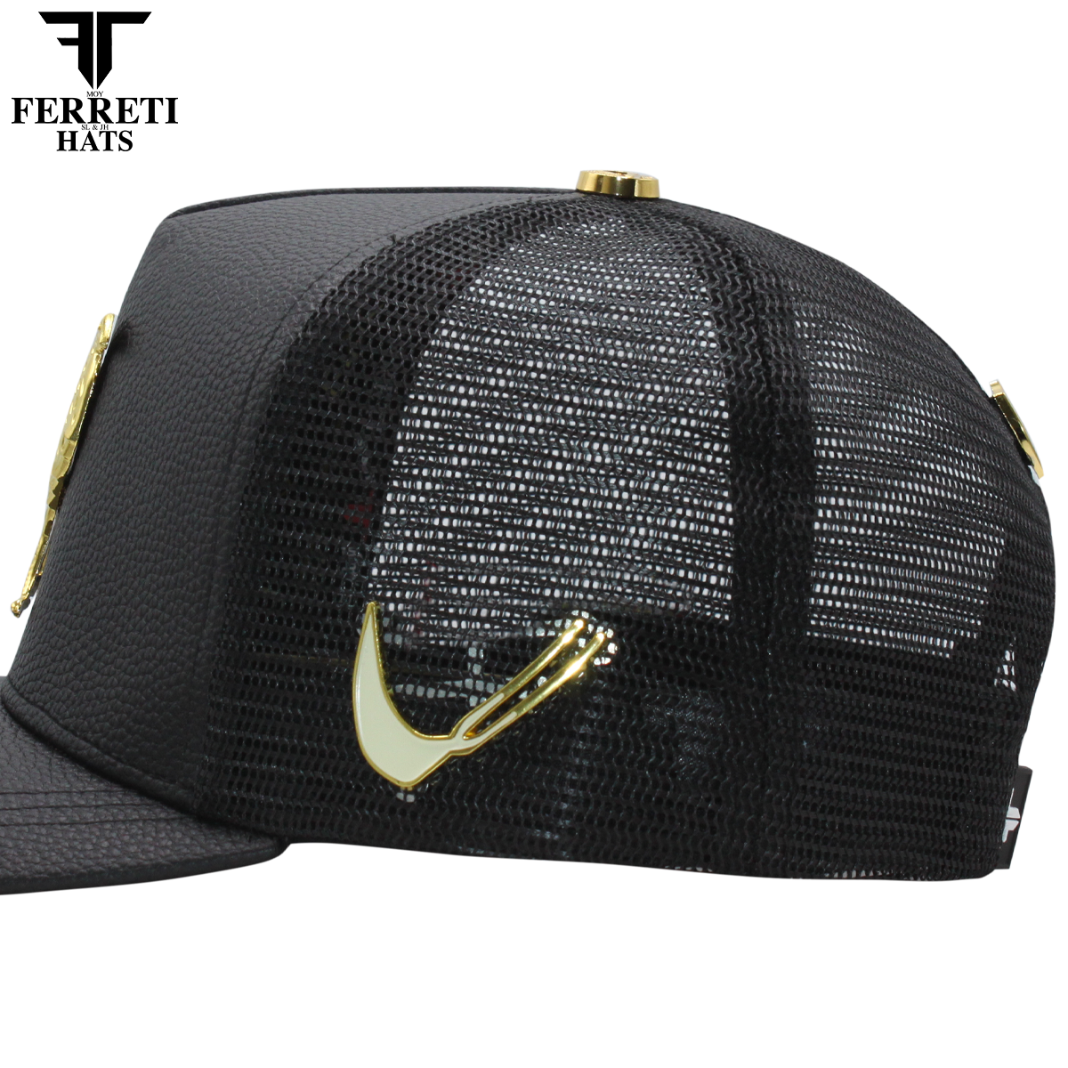 FERRETI HATS PREMIUM FT192 Mr. Gallo Malla Negro Piel Sintetica