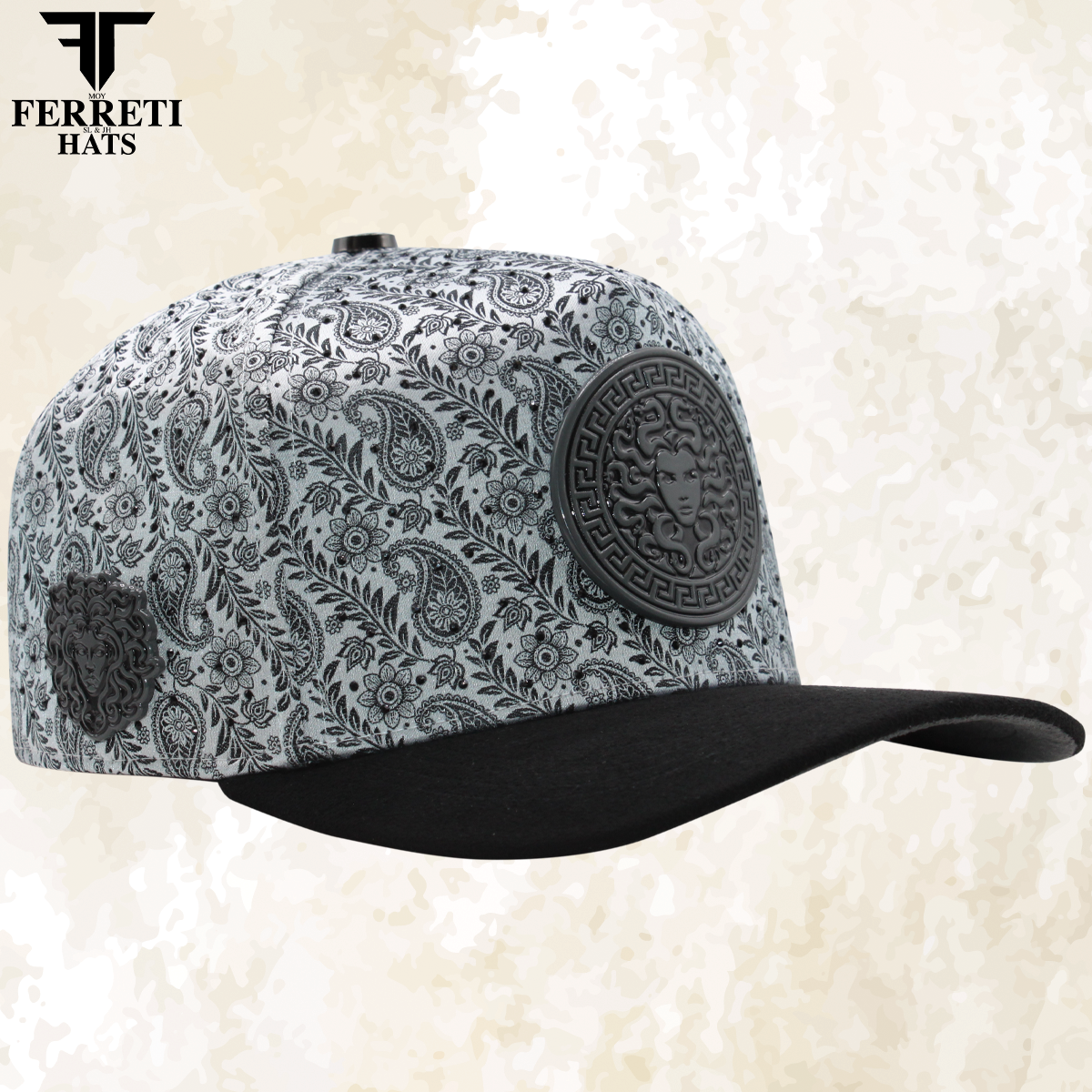 FERRETI HATS PREMIUM FT201 Medusa Platinum